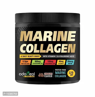 Marine Collagen Powder with Vitamin C And Hyaluronic Acid,Biotin For Hair and Skin Health Metabolism Booster and for Muscle Health 120 gm-thumb0