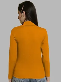 Elegant Yellow Lycra Solid Top For Women-thumb1