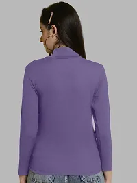 Elegant Purple Lycra Solid Top For Women-thumb1