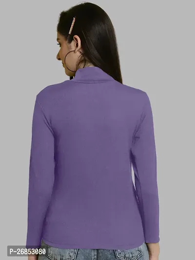 Elegant Purple Lycra Solid Top For Women-thumb2