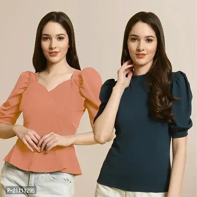 Fabflee Regular Casual Stylish Wear Top for Women  Pack Of 2