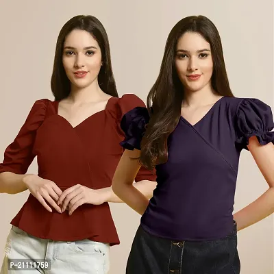 Fabflee Regular Casual Stylish Wear Top for Women  Pack Of 2