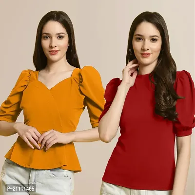 Fabflee Regular Casual Stylish Wear Top for Women  Pack Of 2