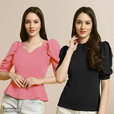 Fabflee Regular Casual Stylish Wear Top for Women  Pack Of 2-thumb0