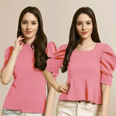 Fabflee Regular Casual Stylish Wear Top for Women  Pack Of 2