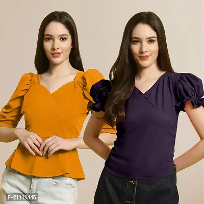 Fabflee Regular Casual Stylish Wear Top for Women  Pack Of 2-thumb0