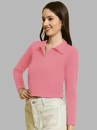 Elegant Pink Lycra Solid Top For Women-thumb2