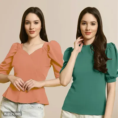 Fabflee Regular Casual Stylish Wear Top for Women  Pack Of 2