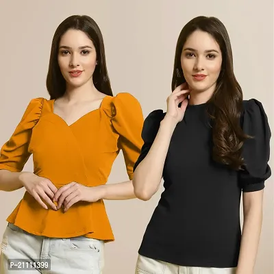 Fabflee Regular Casual Stylish Wear Top for Women  Pack Of 2