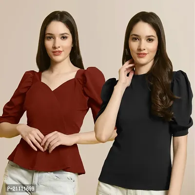 Fabflee Regular Casual Stylish Wear Top for Women  Pack Of 2