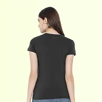 Elegant Black Cotton Printed Tshirt For Women-thumb1
