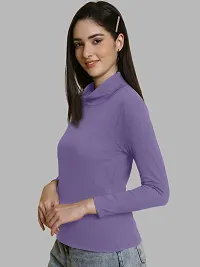 Elegant Purple Lycra Solid Top For Women-thumb2