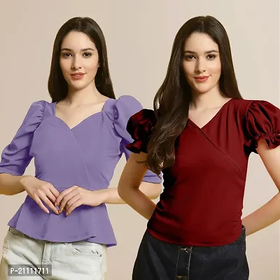 Fabflee Regular Casual Stylish Wear Top for Women  Pack Of 2