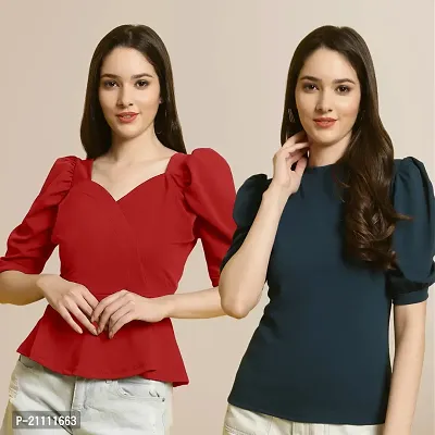 Fabflee Regular Casual Stylish Wear Top for Women  Pack Of 2