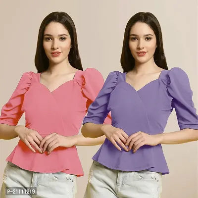 Fabflee Regular Casual Stylish Wear Top for Women  Pack Of 2