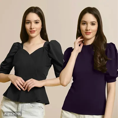 Fabflee Regular Casual Stylish Wear Top for Women  Pack Of 2-thumb0