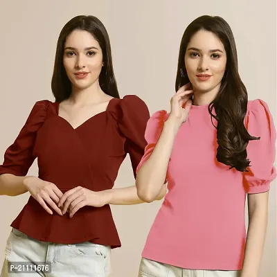 Fabflee Regular Casual Stylish Wear Top for Women  Pack Of 2