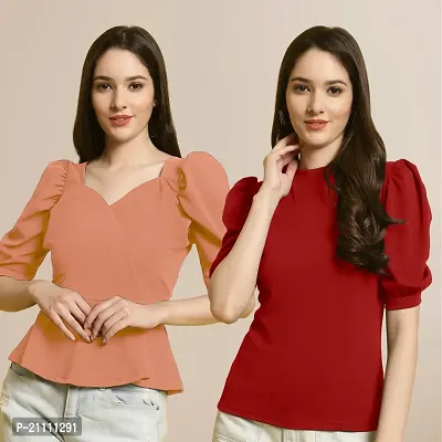 Fabflee Regular Casual Stylish Wear Top for Women  Pack Of 2