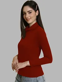 Elegant Red Lycra Solid Top For Women-thumb2