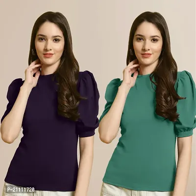 Fabflee Regular Casual Stylish Wear Top for Women  Pack Of 2-thumb0