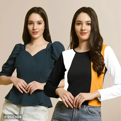 Fabflee Regular Casual Stylish Wear Top for Women  Pack Of 2