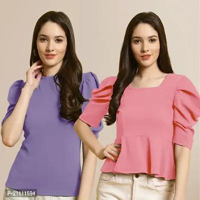 Fabflee Regular Casual Stylish Wear Top for Women  Pack Of 2