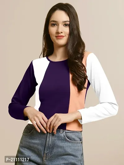 Elegant Multicoloured Polyester Solid Top For Women