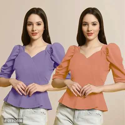 Fabflee Regular Casual Stylish Wear Top for Women  Pack Of 2