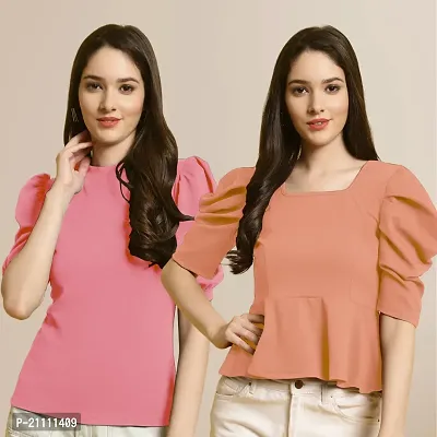 Fabflee Regular Casual Stylish Wear Top for Women  Pack Of 2