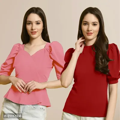 Fabflee Regular Casual Stylish Wear Top for Women  Pack Of 2