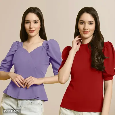 Fabflee Regular Casual Stylish Wear Top for Women  Pack Of 2