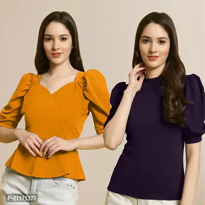 Fabflee Regular Casual Stylish Wear Top for Women  Pack Of 2