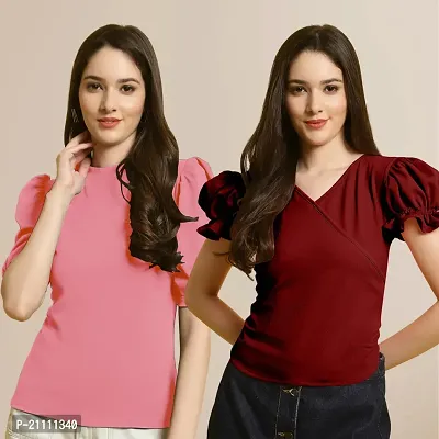 Fabflee Regular Casual Stylish Wear Top for Women  Pack Of 2