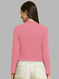 Elegant Pink Lycra Solid Top For Women-thumb1