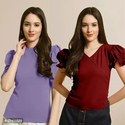 Fabflee Regular Casual Stylish Wear Top for Women  Pack Of 2