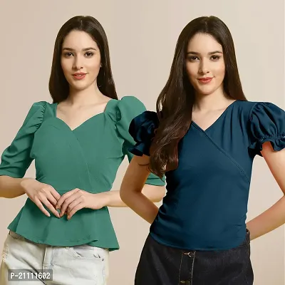 Fabflee Regular Casual Stylish Wear Top for Women  Pack Of 2