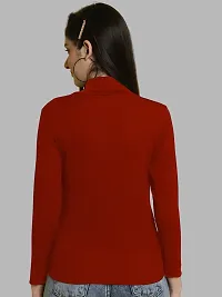 Elegant Red Lycra Solid Top For Women-thumb1