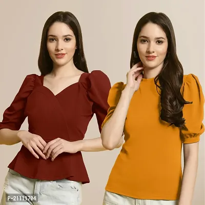 Fabflee Regular Casual Stylish Wear Top for Women  Pack Of 2