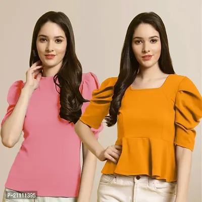 Fabflee Regular Casual Stylish Wear Top for Women  Pack Of 2