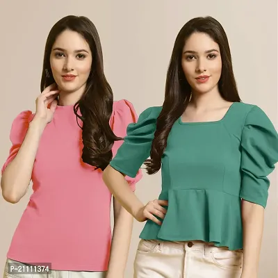 Fabflee Regular Casual Stylish Wear Top for Women  Pack Of 2