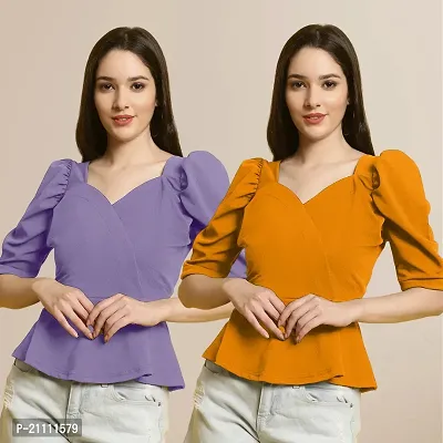 Fabflee Regular Casual Stylish Wear Top for Women  Pack Of 2-thumb0