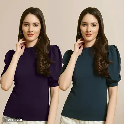 Fabflee Regular Casual Stylish Wear Top for Women  Pack Of 2-thumb0