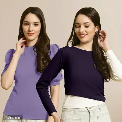 Fabflee Regular Casual Stylish Wear Top for Women  Pack Of 2