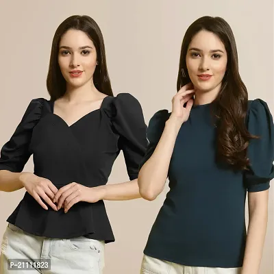 Fabflee Regular Casual Stylish Wear Top for Women  Pack Of 2