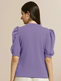 Elegant Purple Polyester Solid Top For Women-thumb1