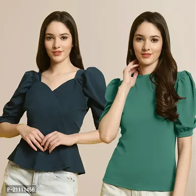 Fabflee Regular Casual Stylish Wear Top for Women  Pack Of 2