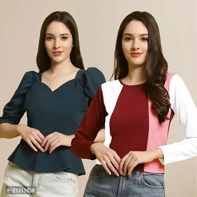 Fabflee Regular Casual Stylish Wear Top for Women  Pack Of 2