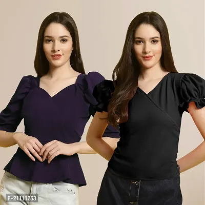 Fabflee Regular Casual Stylish Wear Top for Women  Pack Of 2