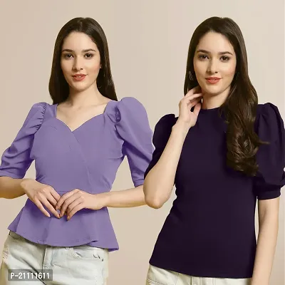 Fabflee Regular Casual Stylish Wear Top for Women  Pack Of 2