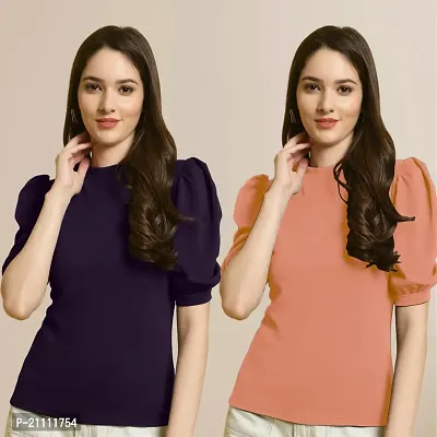 Fabflee Regular Casual Stylish Wear Top for Women  Pack Of 2-thumb0